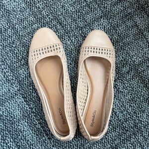 Style & Co. Beige Woven Ballet Flats